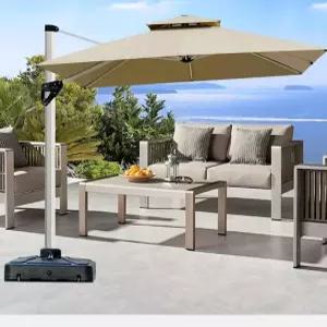 대형 회전 파라솔 각도조절 정사각형 야외 그늘막 3m 차양막