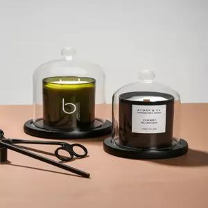 방진 유리 캔들 캔들돔 덮개 먼지 부케 투명 메탈 유리덮개