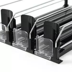 음료 정리대 캔 디스펜서 3칸 블랙 수납 트레이