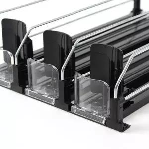 [콩심팥심]음료 정리대 캔 디스펜서 3칸 블랙 수납 트레이