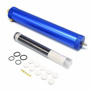 30Mpa 오일 워터 분리기 PCP 공기 압축기 펌프 4500Psi 고압 필터 다이빙 L300mm OD50mm, 8mm 암수 퀵 커넥터(파란색)