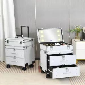 LED 메이크업 캐리어 박스 뷰티 트레이 출장 가방 상자