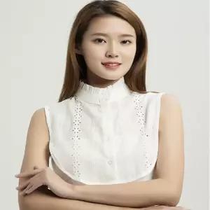 여성 플리츠 차이나 페이크 넥케이프 넥카라 이너셔츠 Lov6+2nSy