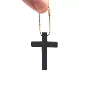 나무십자가 목걸이 차량용 장식 펜던트 원목 우드 고리 종교용품