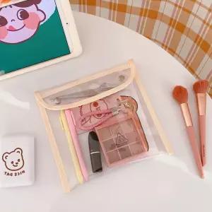 파우치 여성 PVC 투명 소형 사각 화장품 동전지갑 카드 이어폰 수납