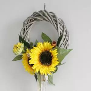 해바라기리스 해바라기 인테리어 리스 예쁜 조화 꽃 장식 소품