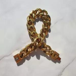 [노블른] 써지컬 스틸 12mm 골드 도금 체인 팔찌