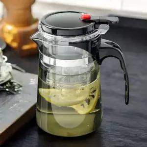 차포트 유리 다관 표일배 버튼형 티포트