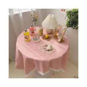 체크 레이스 식탁보