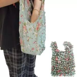 늘어나는 요술 가방 휴대용 시장용 에코백 장바구니 캔버스백 쇼핑