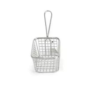 bns 업소용 스텐 미니 튀김 손잡이 사각 바스켓 1호