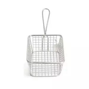 bns 업소용 스텐 미니 튀김 손잡이 사각 바스켓 2호