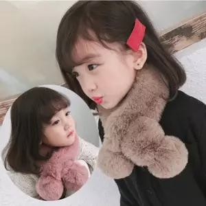 아동 방울 퍼 목도리 유아 머플러