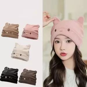 여성 니트 애니멀 비니모자 겨울모자 벙한 귀도리비니