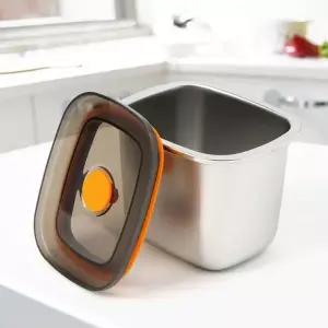 밀폐용기 550ml 스텐 직사각 반찬통 전자레인지 유리반찬통