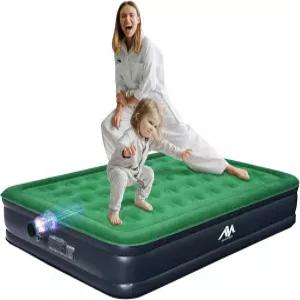 충전식 및 탈착식 펌프가 내장된 아야마야 퀸 캠핑 에어 매트리스 10인치 높이의 풍선 블로우 업 에어베드