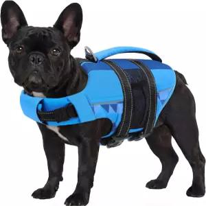 반사 줄무늬가 있는 ASENKU 반려견 구명조끼 조절 가능한 고부상 안전 조끼 수영 보트용 립스탑 반려동물