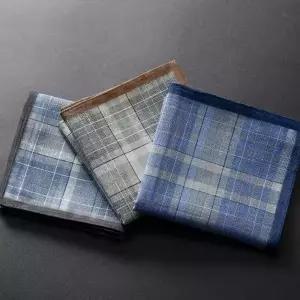 체크 무늬 면 손수건 정사각형 땀수건 등산 3종 세트 Gna8+1fEx