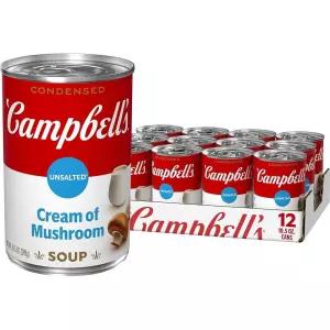 Campbell's 농축 무염 크림 버섯 수프 297.7g10.5온스 캔 12팩 [호환]