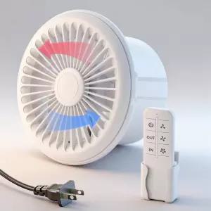 HG 파워 6인치 리버서블 욕실 배기 팬 리모컨 3단 속도 2-in-1 흡기 및 메쉬 스크린이 있는 저소음 창문 벽