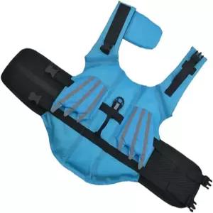 밀리스텐 프로페셔널 반려견 수영복 구명조끼 블루 S 통기성 내마모성 반려동물 조끼 반사 날개 포함 야외