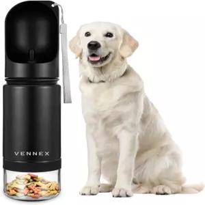 반려견 물병 휴대용 스테인리스 스틸 누수 방지 와이드 마우스 BPA 무료 정수기 탈착식 볼 트래블 아웃도어