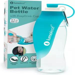 걷기용 루모 반려견 물병 접이식 잎 그릇이 있는 휴대용 반려동물 물 디스펜서 - 소형 및 중형견용 경량