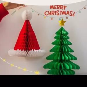 [사러왕]크리스마스 트리 장식 3D 입체 종이장식 소품 크리스마스파티 산타 인형 트리장식 현관 꾸미기