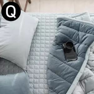 이불패드세트 빌리극세사 차렵이불 패드 퀸 Q 민트그레이 세트