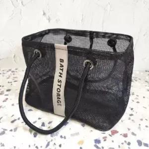 여름가방 블랙 프레임 소형 메탈 목욕바구니 메쉬