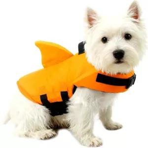 개를 위한 개비피쉬 상어 구명조끼 파란색 주황색 고양이를 수영복 오렌지 X-스몰