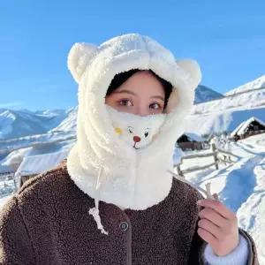 뽀글이 곰돌이 귀마개모자 방한귀마개 바라클라바