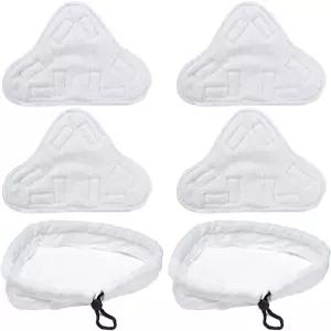 유니크스톤 6Pc 스팀 걸레 패드 재사용 가능한 세척 극세사 스티머 청소 교체용 액세서리 스팀보이 X5 H2O