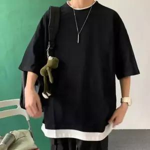 [의류] 레이어드 반팔 티셔츠 오버핏 편한옷 남친룩 7컬러