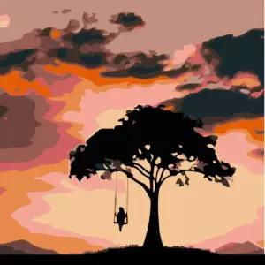 하모니아트 DIY 유화그리기 그림그리기 세트 유화페인팅 20x20 나무 그네