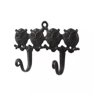 [JED] 2구 옷걸이 주물 황동 부엉이