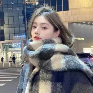 FAMU3030 오버핏 체크 커플 목도리 빅사이즈 숄 머플러 넥워머