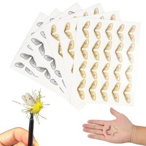 120개 드라이 낚시용 타이 재료, 송어 및 민물 파리 낚시꾼을 위한 사실적인 DIY 곤충 날개 바인딩 시트, 재료 초보자 전문가를 세트