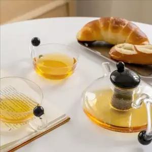 감성 내열 유리 티 포트 디자인 유리 티 포트 티팟