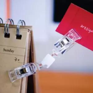 [문구] 1볼 양쪽집게 소형 쇼클립 10개홀더 알림판 매장전시 안내판 메모꽂이