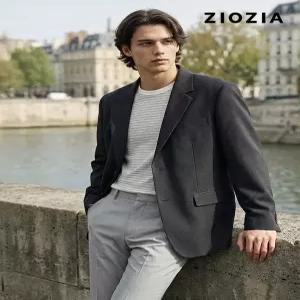 [지오지아]오버핏 차콜그레이 데일리 솔리드 자켓 S (ABE1KG1101_CGR)