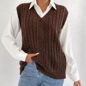 여성 니트 가을 캐주얼 러블리 조끼 카디건 야상 나시 꽈배기 다올4