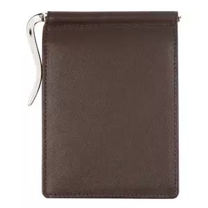 웍스 천연소가죽 슬림 반지갑-머니클립(브라운) GT703