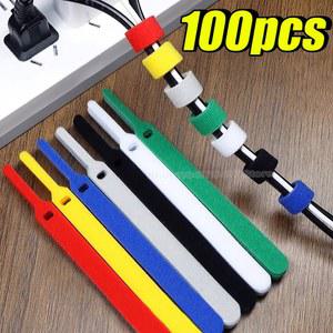 앤루프 와이어 정리용 탈부착 케이블 나일론 스트랩 검정색 코드 랩 지퍼 번들 밴드 고정