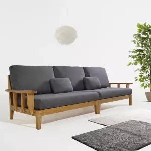 라파인 아쿠아텍스 천연오크원목소파(4인용/스툴별매/소쿠션증정)