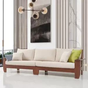 카르도 기능성 아쿠아텍스 원목소파1(4인용, 소쿠션2개증정, 조야원단)