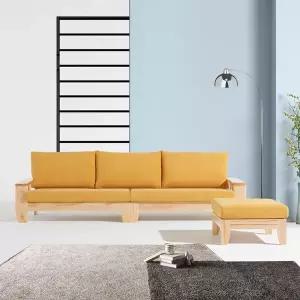 로시아 오코텍스 원목소파세트(4인용/스툴포함)