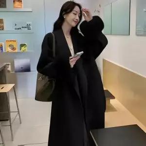 여성 롱 모직 가을 동계 서울 코트 트렌디 아이템 HT4