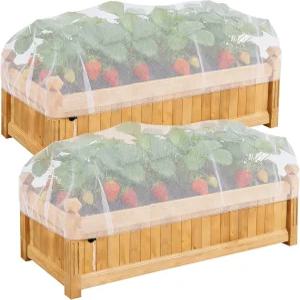 키 큰 침대를 위한 2팩 정원 그물 37.4인치 x 19.6인치 곤충 새 커버 식물 채소 과일 꽃 보호를 메쉬 해충