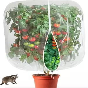 지퍼와 드로스트링이 있는 새 그물 정원 채소 꽃 및 작은 식물 해충 차단을 위한 5x4FT 보호망